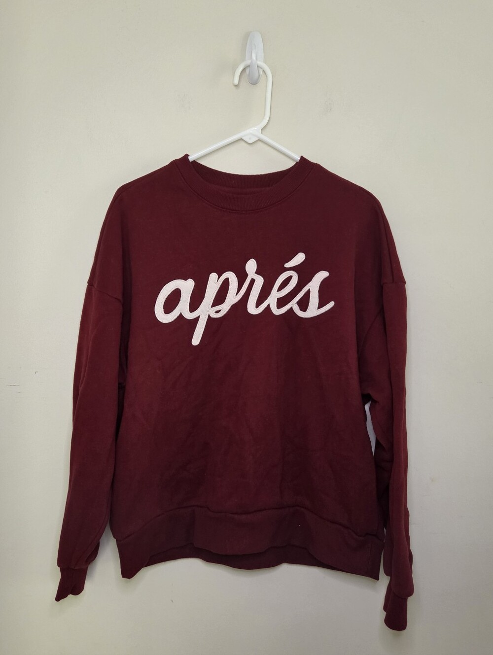 Women's Move Theology Apres Burgundy Color Sweatshirt Sz Small